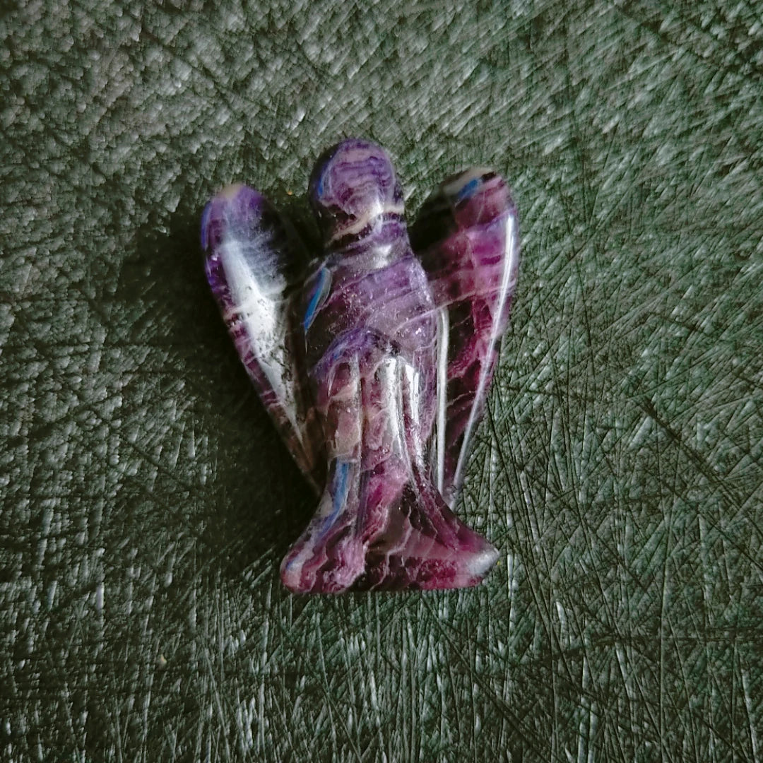 Huiying Indoor Decoration Stone Carvings and Sculptures 1.5 Inch Amethyst Angel Life Size Animals Crafts