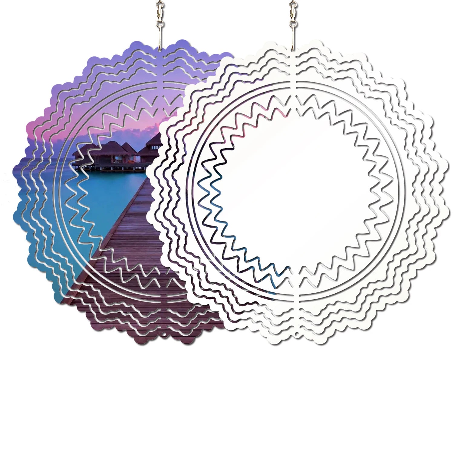 Wholesale 3D Metal Wind Spinner Aluminium Blanks Sublimation Double Sided Mandala Wind Spinner