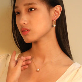 Simple Design Bridal Pearl Necklace Set Jewelry Fashion Women PVD 18K Gold Plated Pearl Necklace and Earring Jewelry Sets