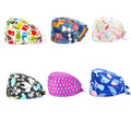 Fashion Animal Series Casual Unisex Medical Nurse Hat with Button Adjustable 100% Polyester