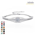 Wholesale Colored Zircon Flower Bracelet Fashion 925 Sterling Silver 0.8CT VVS1 GRA Moissanite Adjustable Bracelets Bangles