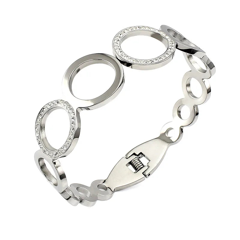 Silver Color Zircon Bangle for Women Femme Chain Jewelry Christmas Present Bracelet Women Jewelry Mujer Pulseras