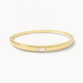 LOZRUNVE 925 Sterling Silver Fine Jewelry Custom Emerald Cut Crystal Bangle for Women