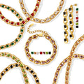 Minos New Fashion Colorful Zircon Necklace Stainless Steel Gold and Silver Chain Necklace Non Tarnish Stone Necklace for Women