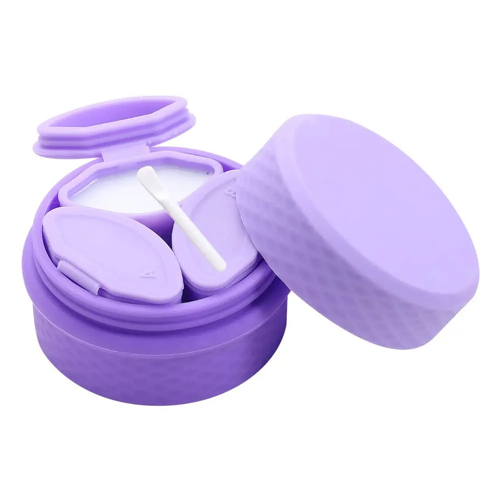 Newest Design Silicone Makeup Travel Containers with Spoon Cosmetic Jar Sample Case with Lids for Traveling