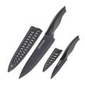 2PCS Black Stainless Steel Kitchen Chef Knife Set With Protective Cover