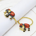 Classic Vintage Luxury Napkin Holder Sustainable Table Accessory Alloy Animal Style Elephant Rings for Weddings Parties
