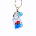 Fish Floating Color Liquid Keyring Bag Accessory Pendant Key Chain Perfume Bottle Shaped Liquid Keychain