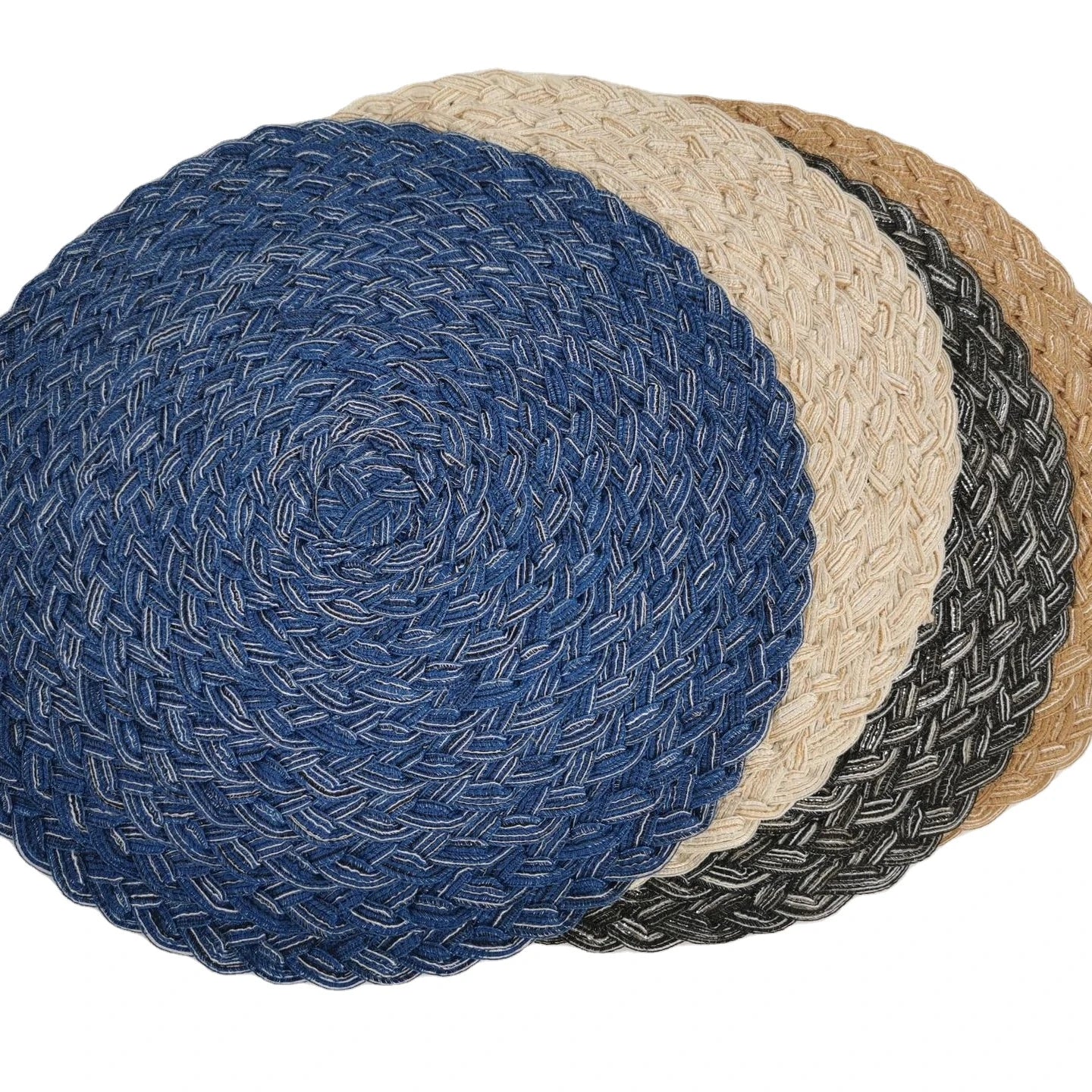 Hot Sale Eco-friendly Fabric PP Woven Bohemian Style Elegant Design 38cm Thick 1mm Placemat Stocked for Home Use MOYAN Brand