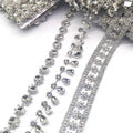 Fashion Jewelry Crystal Rhinestone Beaded Applique Strass Trims Silver Bridal Chain Trim and Sewing Accessories