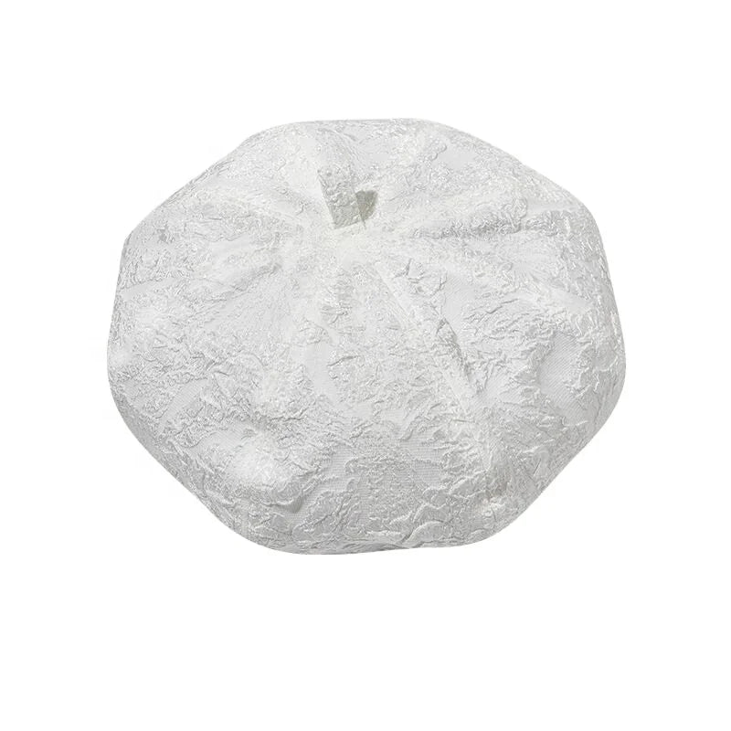 Women Lace Lightweight Beret Floral Hollow Out Hat Breathable French Beret Beanie Hat Cap for Spring Summer
