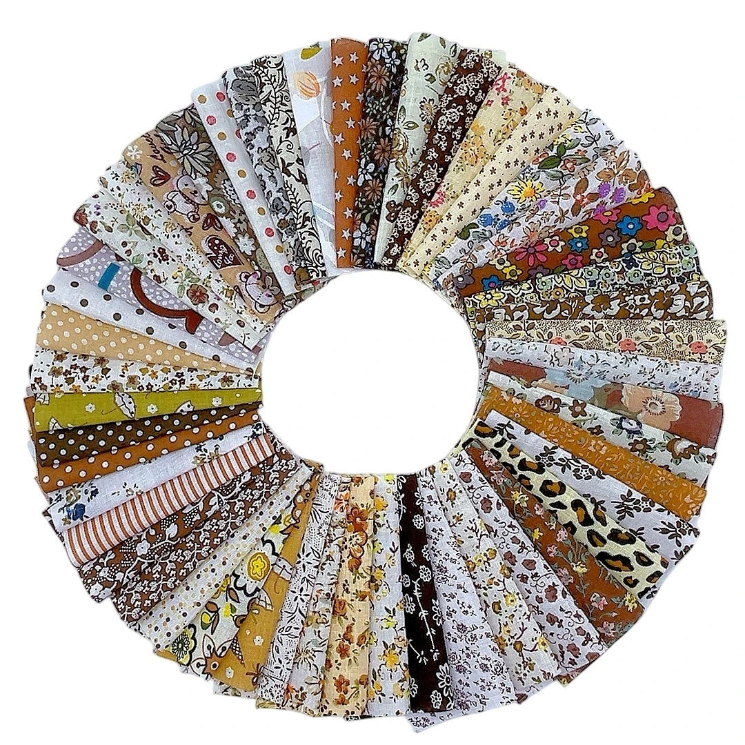 Wholesale 100pcs Grey Floral Printed 10*10cm Woven Cotton Eco-Friendly  Craft Fabric Bundle Squares Patchwork for Hand Sewing