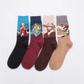 Wholesale Creative Famous Oil Painting Graphic Socks Men Unisex Fashion Art Van Gogh Cotton Socks