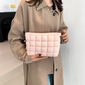 2025 Autumn New Fashion Pleated Cosmetic Underarm Bag Easy Match Western Style Logo Pattern Waterproof Women's Soft Nylon Bag