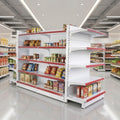 Top Sale Heavy Duty Double-Sided Supermarket Shelves Customized Iron Retail Display Steel Rack Stand Metal Storage Racking