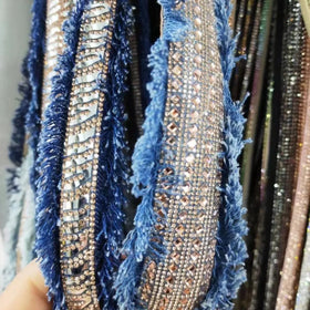 R008 1cm Rhinestone Strips Shoes Decoration Crystal Cord Rhinestone Rope for Sandals