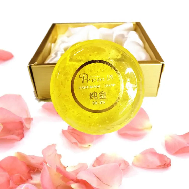 Organic Handmade 24k Gold Soap with Olive Oil for Women Natural Ingredients Whitening and Clean Skin 90g
