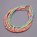 Bohemia Polymer Clay Beaded Short Necklace Freshwater Pearl Choker Necklace for Women Jewellery Fashion Trendy Necklace