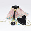 Best Price Obsidian Black Jade Roller Gua Sha Set Facial Massage Obsidian Black Stone Jade Face Roller Gua Sha Set