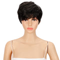 Sleek Top Quality Wholesale Hot Selling Cheap Heat Resistant Fiber Made Machine Wig Pixie bob Wig Synthetic Hair Wig for Women