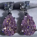 Silver 925 Original Total 10 Carat Brilliant Cut Diamond Test Past Pink Water Drop Moissanite Wedding Earrings Gemstone Jewelry