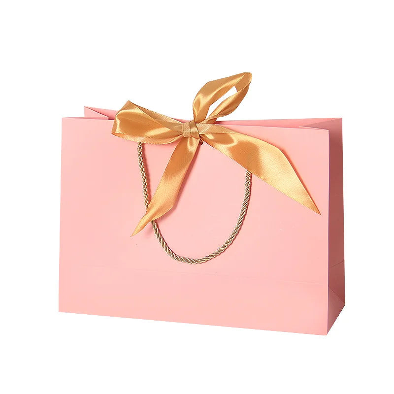 Hot Sale Recycled Ribbon Clothing Shopping Gift Cosmetics Bowknot Paper Bag
