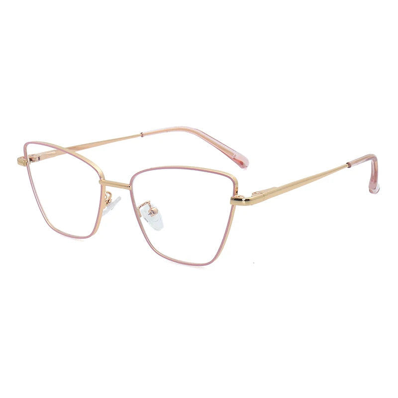 Women Cat Eyes Glasses Frames Fashion Anti Blue Light Metal Optical Glasses