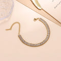 Sweat Resistant Hip Hop Iced Out CZ 2 Row 6mm PVD Gold Plated Stainless Steel Chain Clustered Tennis Bracelet for Women