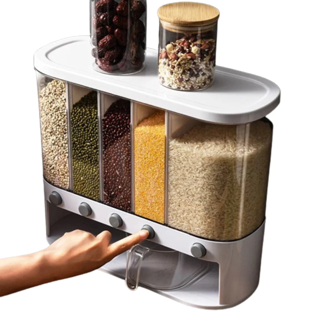 Food Storage Box 2021 Top Plastic Cereal Dispenser Storage Box Kitchen Food Grain Rice Container