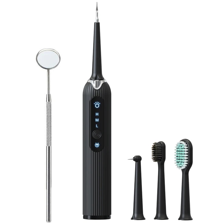 LULA USB Rechargeable Electric Tooth Cleaner Dental Tartar Stain Plaque Black Calculus Remover for Home Use