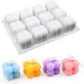 12 Cavities 3D Bubble Cube Silicone Mold for Candle Soap Making
