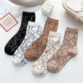 Full of Cats Simple Cute Cartoon Cotton Crew Women Spring Socks