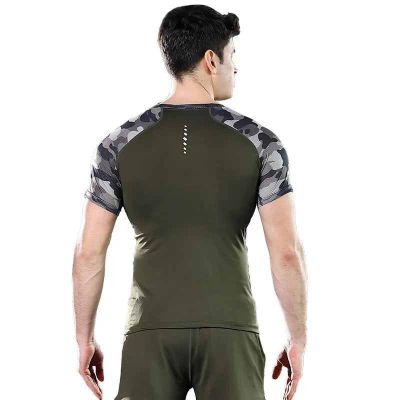 Sports Quick Drying T-shirt Men's Summer Tight Fitting Clothes Running Training Short Sleeved Fitness Clothes