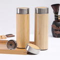 Double Wall Stainless Steel Tumbler Cups Custom Logo Bamboo Drinking Bottles Vacuum Flask Insulated Water Bottle