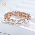 925 Sterling Silver GRA Certified D VVS1 5MM Moissanite Diamond Round Wedding Ring Full Eternity Band Engagement Ring Jewelry