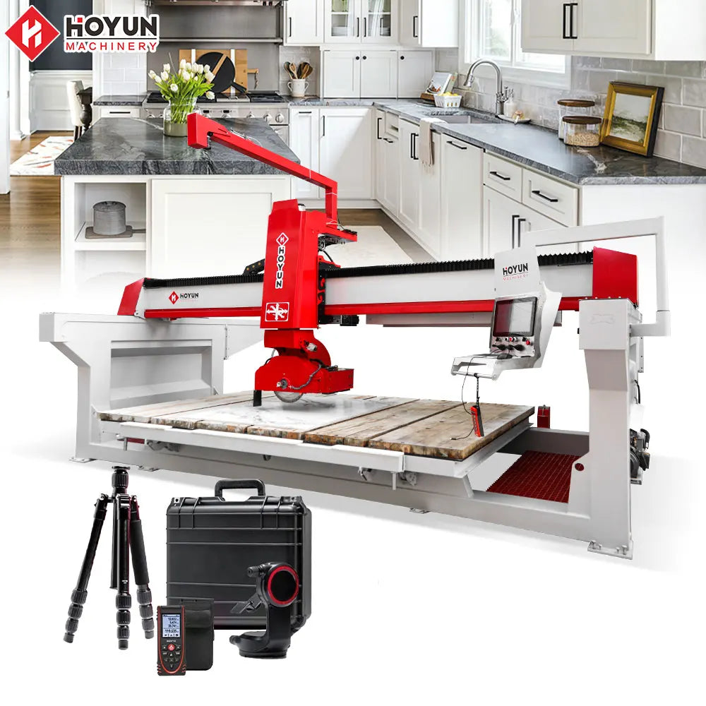 HOYUN  5 Axis CNC Stone Cutting Machine Marble Granite 45 Degree Cutting Drilling Machine for Sale