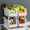 Kitchen Multi-layer Stackable Fruit and Vegetable Storage Box  Basket Artifact Single Layer Stackable Shelf