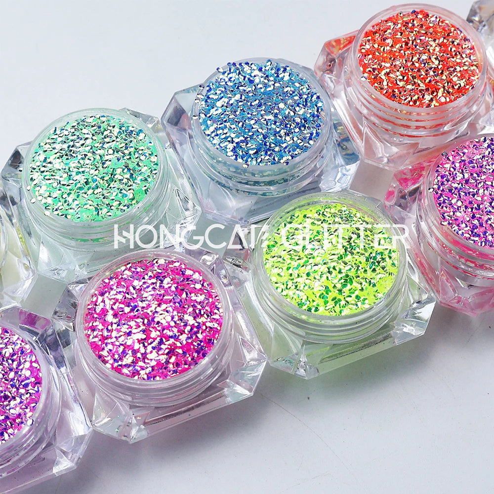 Bulk Bubble Beads Glitter Wholesale Polyester Glitter Eco-friendly for Nails Art Resin Crafts Iridescent Rainbow