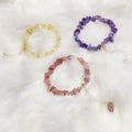 HOVANCI Irregular Natural Crystals Chakras Stone Bracelet 12 Purple Natural Stone Crushed Bracelet