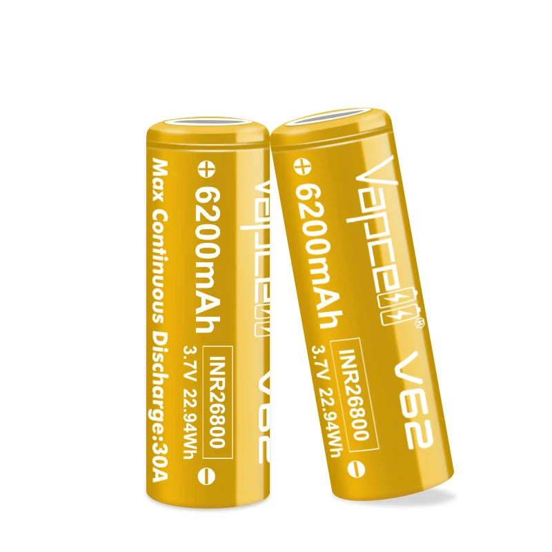 Vapcell 26800 Rechargeable Lithium Li-ion Batteries 3.6v 6200mah 25a 40a High Power Battery Cell