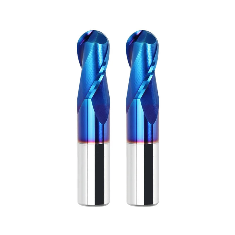 JR104 R0.5mm-R2mm HRC65 Coated Solid Carbide 2 Flutes Ball Nose End Mill Carbide Milling Cutter