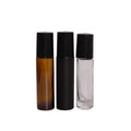 Skincare Empty 4ml-15ml Matte Black Amber Clear Screen Printed Perfume Roll on Glass Bottles with Steel for