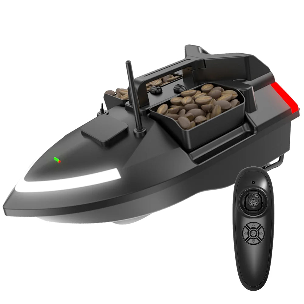 Flytec V801 12000Mah 500m Fixed-point Nesting RC Carp Fishing Bait Boat With 3 Bait Hoppers & Night Lights