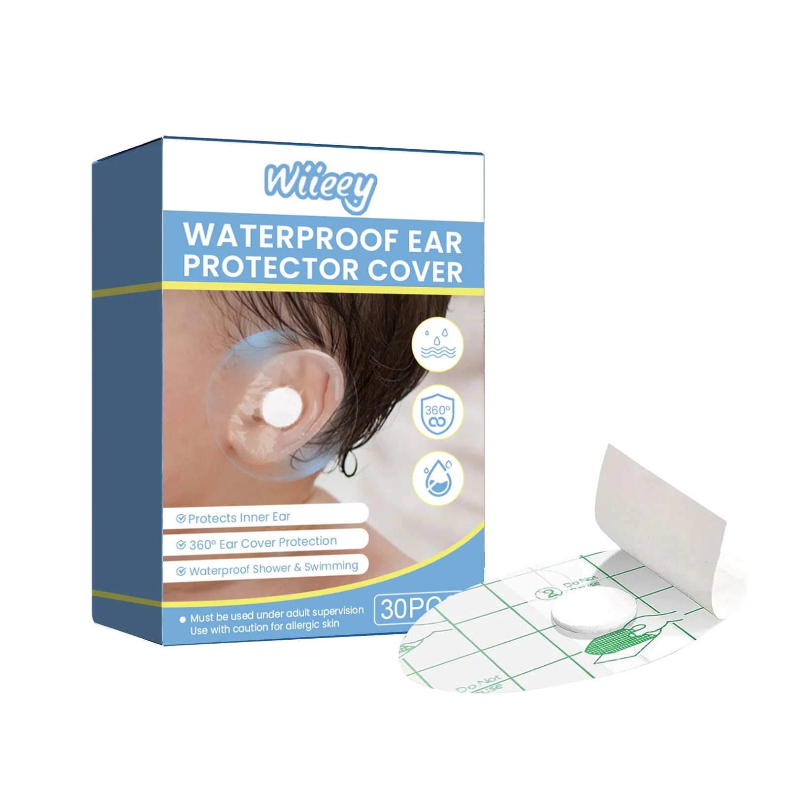 60 Pcs PU Noise Reduction Swimming Ear Protectors Waterproof Disposable Flange Type Earplug Covers for Shower