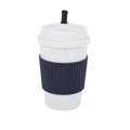 400ml Eco Friendly Reusable Straw Wheat Fiber Coffee Tea Cup with Lid and Non Slip Sleeve