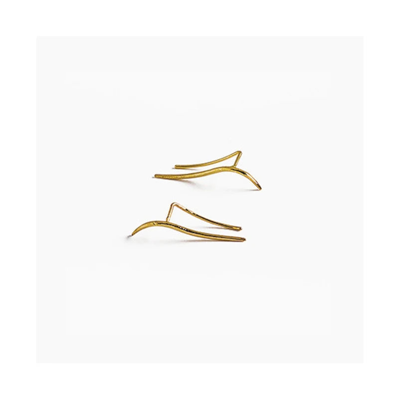 Fashion Geometric Gold Color Clip Earrings for Women 925 Sterling Silver Minimalist Jewelry