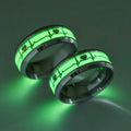 Wholesale European and American Ring Stainless Steel Couple Rings ECG Luminous Couple Ring