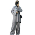 Wholesale New Middle East Dubai Turkey Soft Breathable Solid Loose Two Piece Set Muslim Woman Clothes for Casual Daily Wear