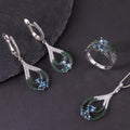 W0467 Wholesale Friendship Jewelry 925 Sterling Silver Natural London Blue Topaz Rhodium Plated Modern Blue Stone Jewellery Set