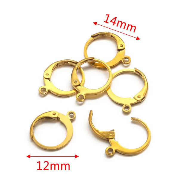French Leverback Huggie Hoop Earring Wholesale Hypoallergenic Stainless Steel DIY Jewelry Making Components Plated Earring Hooks